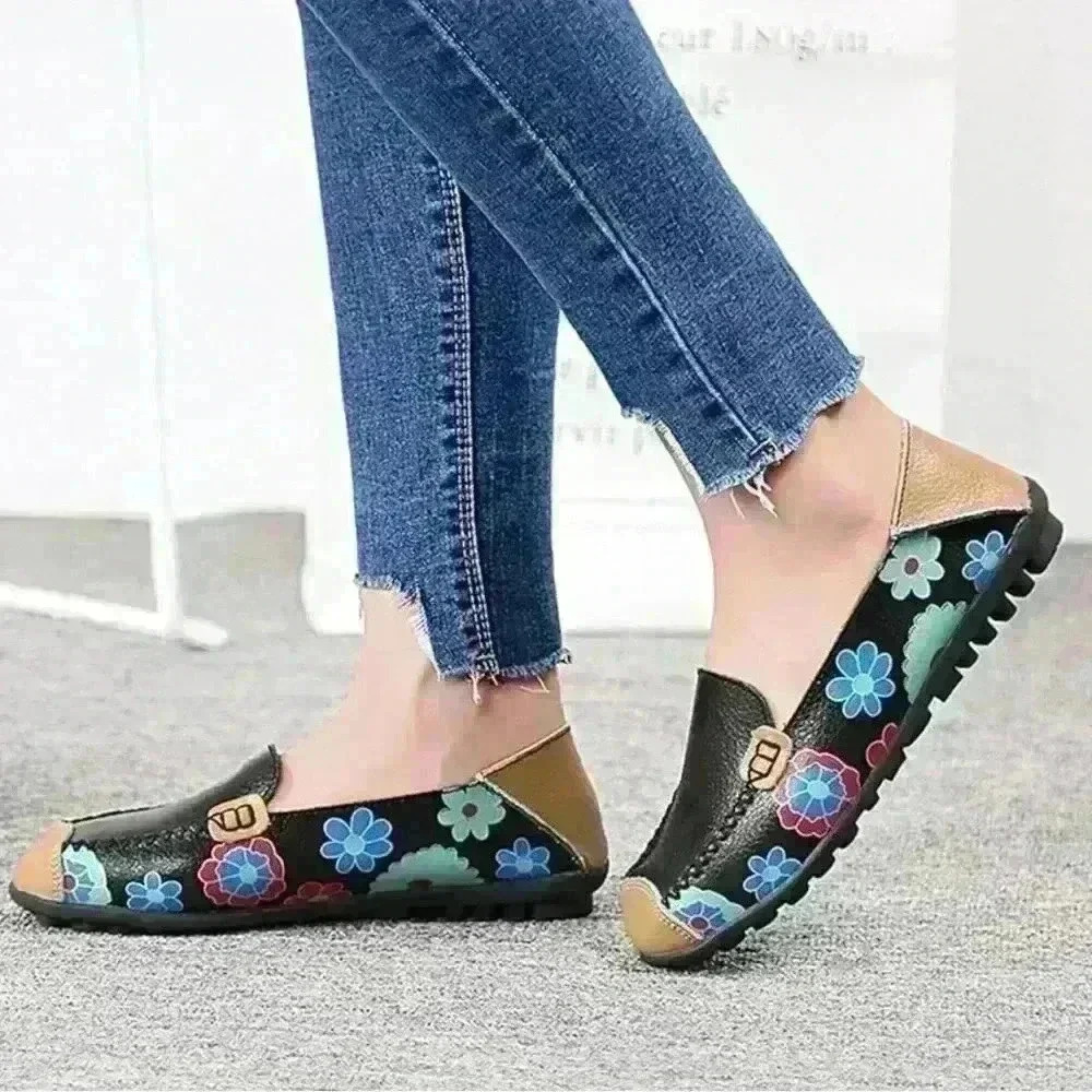 Moccasins Espadrille Flats Muticolor Floral Black Loafers Women’s Sz 10